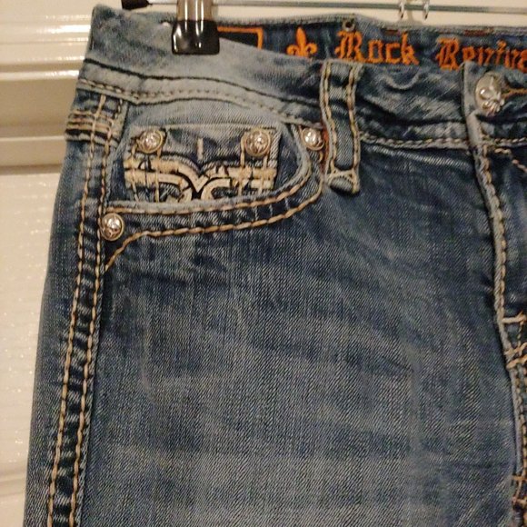 Rock Revival Boris Midrise Straight Leg Denim Jeans 26 - Picture 7 of 16